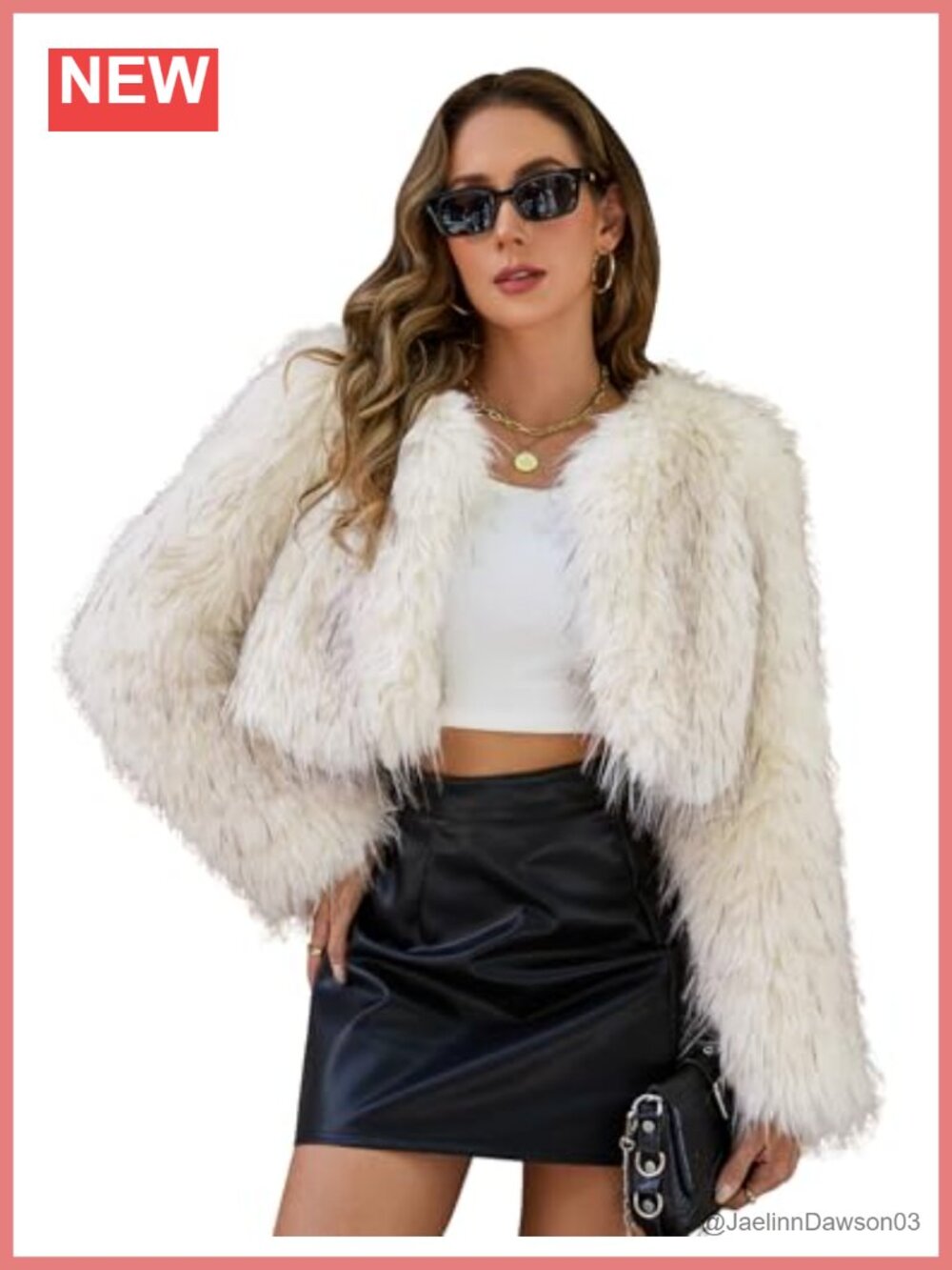 Faux Fur Cropped Coat Fuzzy Long Sleeve Winter Jacket